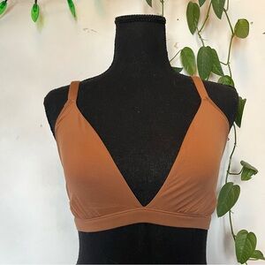 PINK Super Soft Wireless Plunge Bra Light Brown